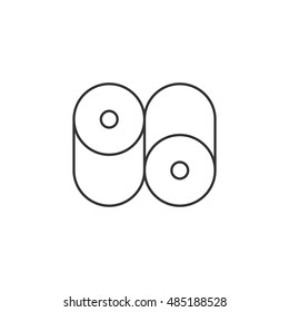 Printing paper roll icon in thin outline style. Print shop service publisher desktop publishing