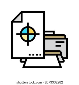 printing paper sheet color icon vector. printing paper sheet sign. isolated symbol illustration