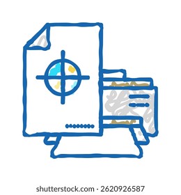 printing paper sheet doodle icon sketch vector. printing paper sheet sign. isolated symbol illustration