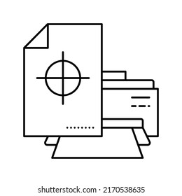 printing paper sheet line icon vector. printing paper sheet sign. isolated contour symbol black illustration