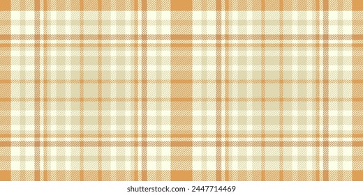 Bedruckte Scheck-Vektorgrafik, Grußkarte Textil nahtlose Textur. Mehrfarbiges Schottenmuster im Hintergrund in heller und oranger Farbe.