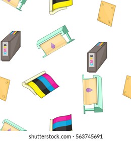Printing in polygraphy pattern. Cartoon illustration of printing in polygraphy vector pattern for web
