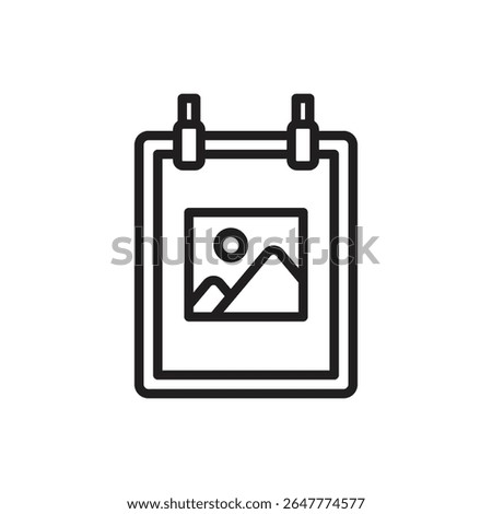 Printing Poster Outline Icon Vector Illustration