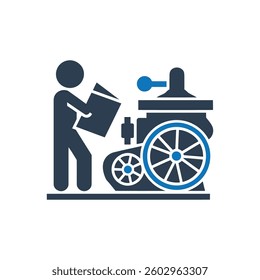 Printing Press Icon On White Background