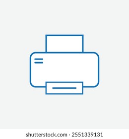Printing printer flat icon symbol. Printer icon vector illustration graphic design. Outline ink printer vector icon for web design isolated on grey background. Eps file 31.
