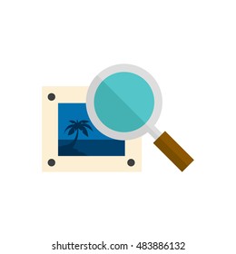 Printing quality control icon in flat color style. Print shop service publisher desktop publishing