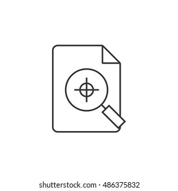 Printing quality control icon in thin outline style. Print shop service publisher desktop publishing