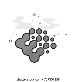 Printing raster dots icon in flat outlined grayscale style. Vector illustration.