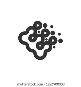 Printing raster dots icon in thick outline style. Black and white monochrome vector illustration.