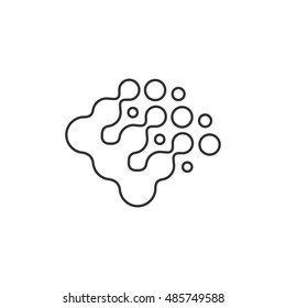 Printing raster dots icon in thin outline style. Print color density concept