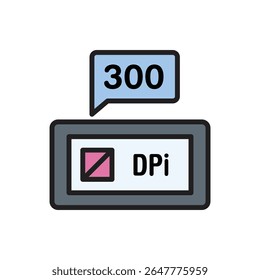 Printing Resolution Icon Vector Illustration
