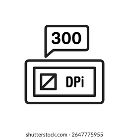 Printing Resolution Outline Icon Vector Illustration
