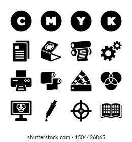 printing solid icons vector design