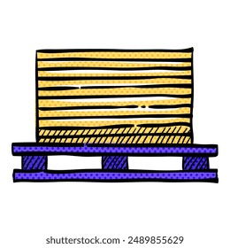 Printing stack halftone icon hand drawn color vector illustration