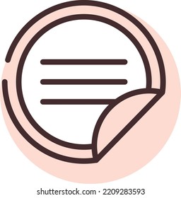 Pegatina de impresión, ilustración, vector sobre fondo blanco.