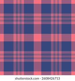 Printing textile plaid check, interior texture seamless tartan. India background vector pattern fabric in blue and purple colors palette.