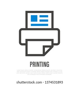 Printing thin line icon. Typography equipment. Vector illustration.