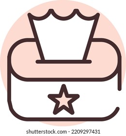 Printing tissue box, illustration, vector on white background.