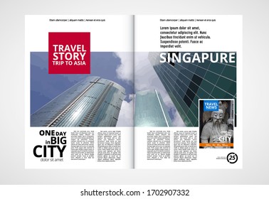 Printing travel magazine, brochure layout easy to editable