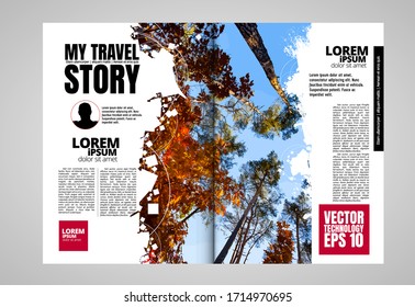 Printing travel magazine, brochure layout easy to editable