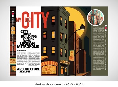 Printing travel magazine, brochure layout easy to editable, vector illustration