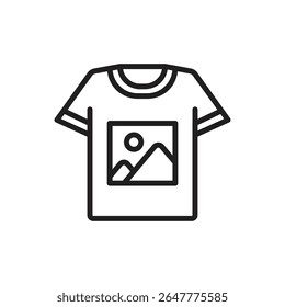Printing T-Shirt Outline Icon Vector Illustration