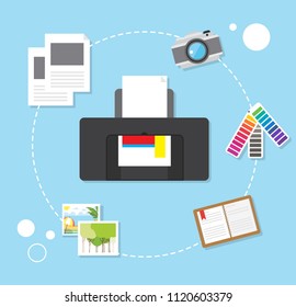 printing vector trendy  design concept, modern flat style 