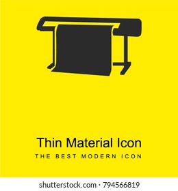 Printing wide format machine bright yellow material minimal icon or logo design