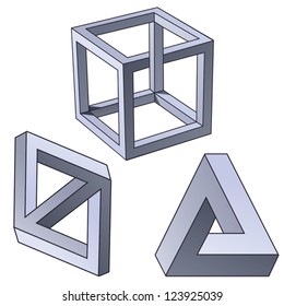 Printoptical illusion symbols vector