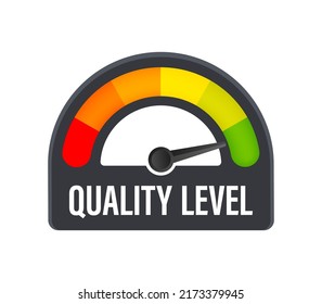 PrintQuality level meter. Satisfied Customers. Customer service. Vector stock illustration