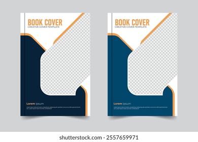 Print-ready book cover design, 2 color variation modern style book cover design or report cover with image
