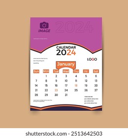 Print-ready  Calendar Design 2025 Template