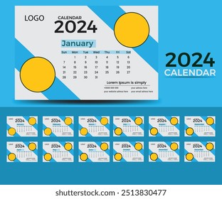 Print-ready Desk Calendar Design 2025 Template