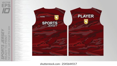 Patrón de jersey listo para imprimir, fácilmente redimensionable para adaptarse a cualquier deporte. Ideal para fútbol, baloncesto, running y más, con un diseño dinámico adecuado para un uso atlético versátil.