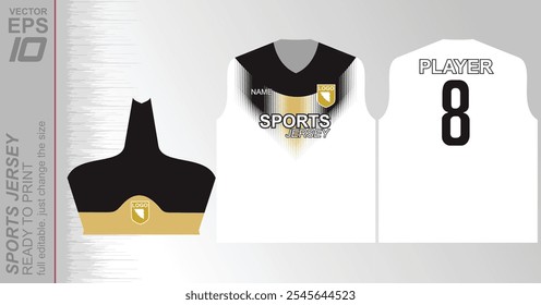 Padrão de camisa pronto para impressão, facilmente redimensionável para se ajustar a qualquer esporte. Ideal para futebol, basquete, corrida e muito mais, com um design dinâmico adequado para uso atlético versátil.