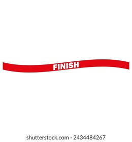 PrintRed Finish Line Ribbon on White Background. Vector illustration. EPS 10.