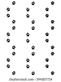 Prints dog paws, seamless pattern, vector
