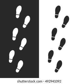 Prints, footprints, icons. Vector illustration