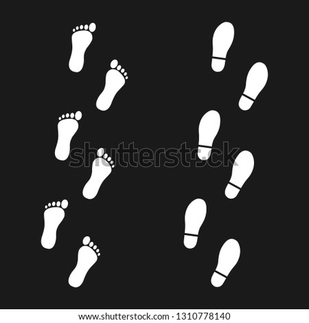 Prints, footprints, icons. Vector illustration