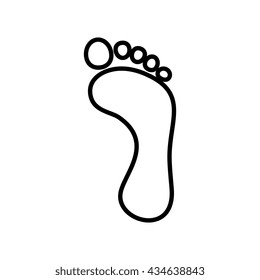 Prints of human bare foot, vector icon isolated