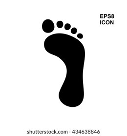 Prints of human bare foot, vector icon isolated