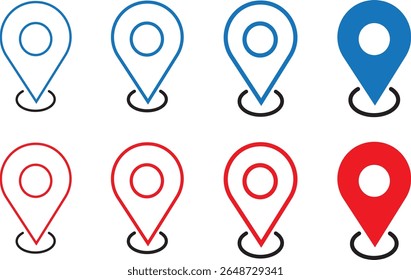 Printset of icons Location. Map pin icon, Flat icon Location, Map pointer icon,vector illustration sign,Location, vector,
