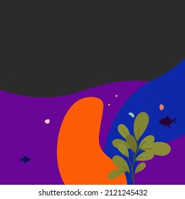 PrintWorld Ocean Day card. Creative abstract poster with Color Waves Background.. Vector illustration. Suitable for banner, campaign and greeting card.