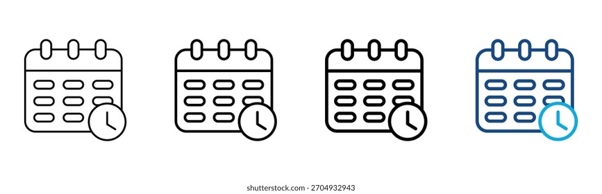 Priod Icon Different Style Outline Collection Set Vector Illustration
