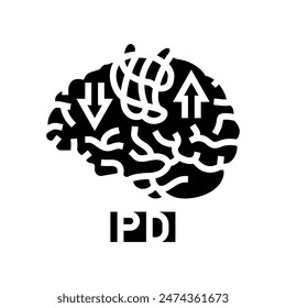 Vector de iconos de glifo de enfermedades priónicas. signo de enfermedades priónicas. ilustración de símbolo aislado