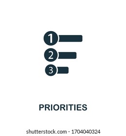 Priorities icon from personal productivity collection. Simple line Priorities icon for templates, web design and infographics