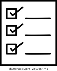 Priorities List Vector Line Icon Design