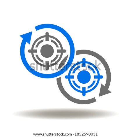 Priorities Logo. Round Arrow Aim Process Icon Vector.