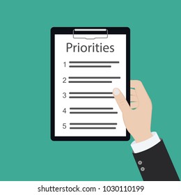 priorities priority concept vector illustration