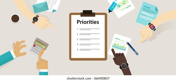 Priorities Priority Concept Vector Illustration